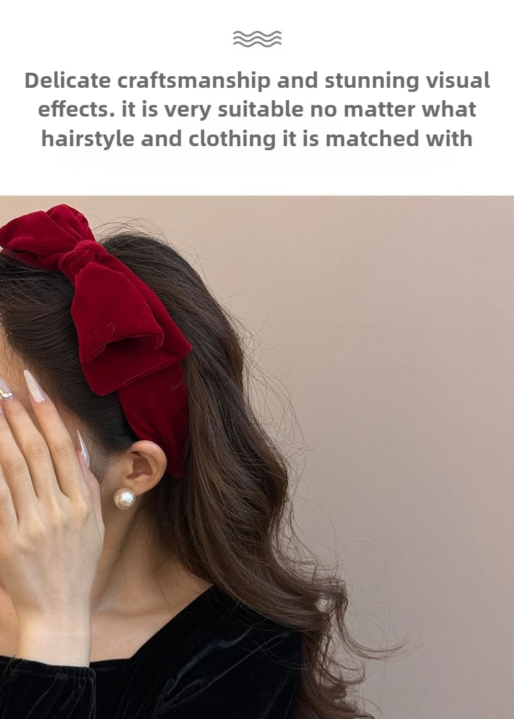 1pc Large Velvet Bow Hairband for Autumn Winter Parties or Daily Wear Stylish Princess Hair Accessory and a Great Gift for Women