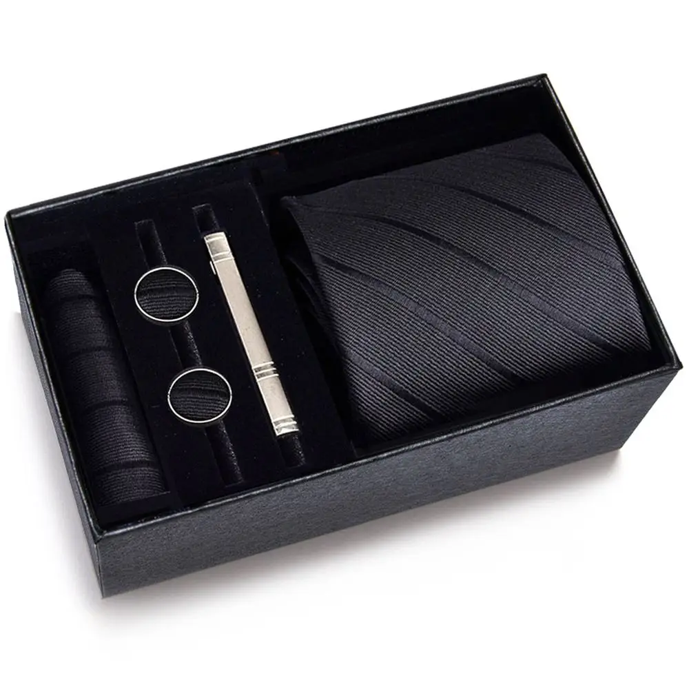Fashion Handkerchief Wide Tie Sets Tie Clip Handmade Cravat Classic Business Men's Neck Tie Wedding