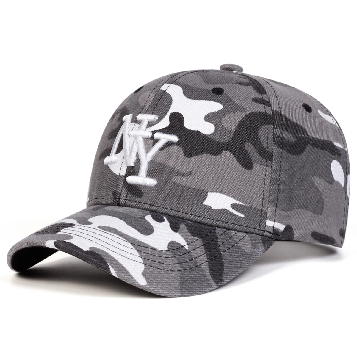 Unisex NY Letter Embroidery Camouflage Baseball Caps Spring Autumn Outdoor Adjustable Casual Hats Sunscreen Hat Sports Cap