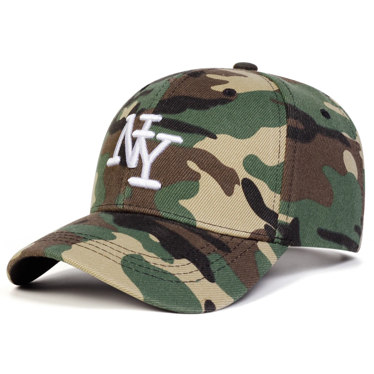 Unisex NY Letter Embroidery Camouflage Baseball Caps Spring Autumn Outdoor Adjustable Casual Hats Sunscreen Hat Sports Cap