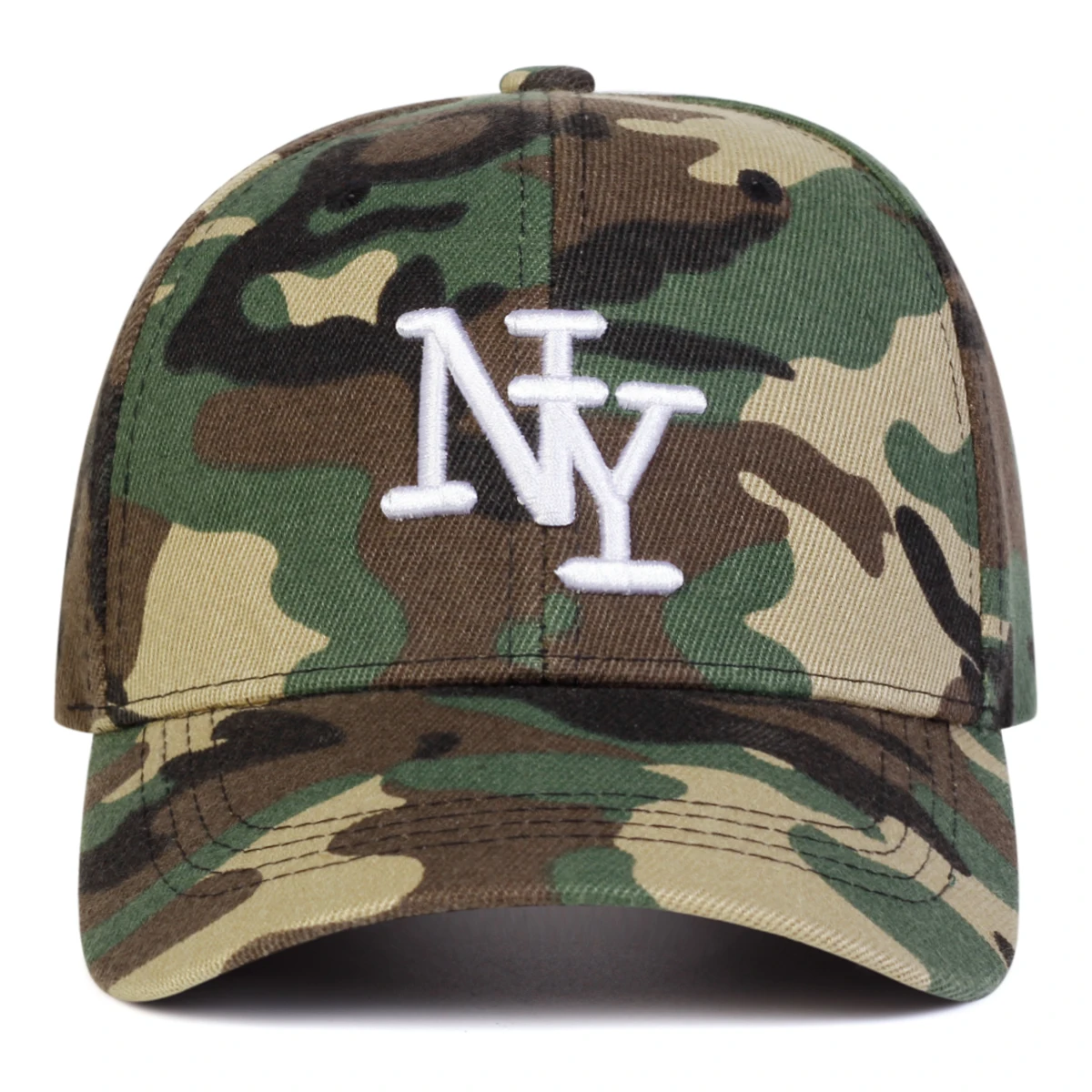 Unisex NY Letter Embroidery Camouflage Baseball Caps Spring Autumn Outdoor Adjustable Casual Hats Sunscreen Hat Sports Cap