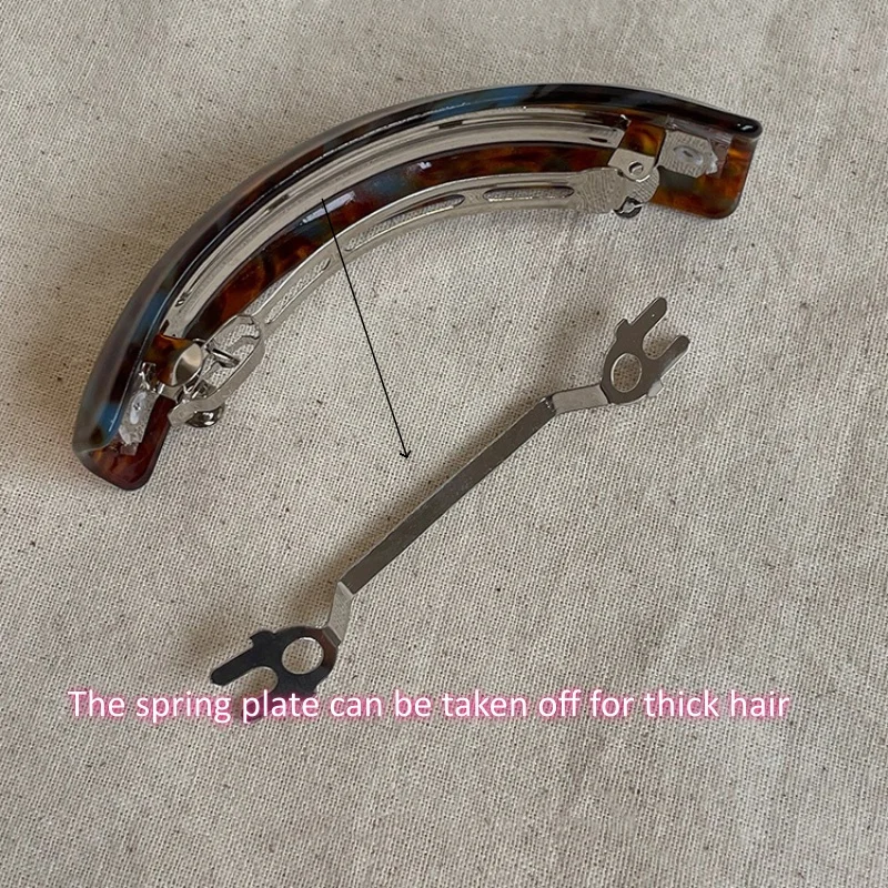 1Pc Fashion Curve French Barrette Clips For Women Pearly Luster Acetate Hair Clips For Half-up, Updo Elegant Hairpin Accessories