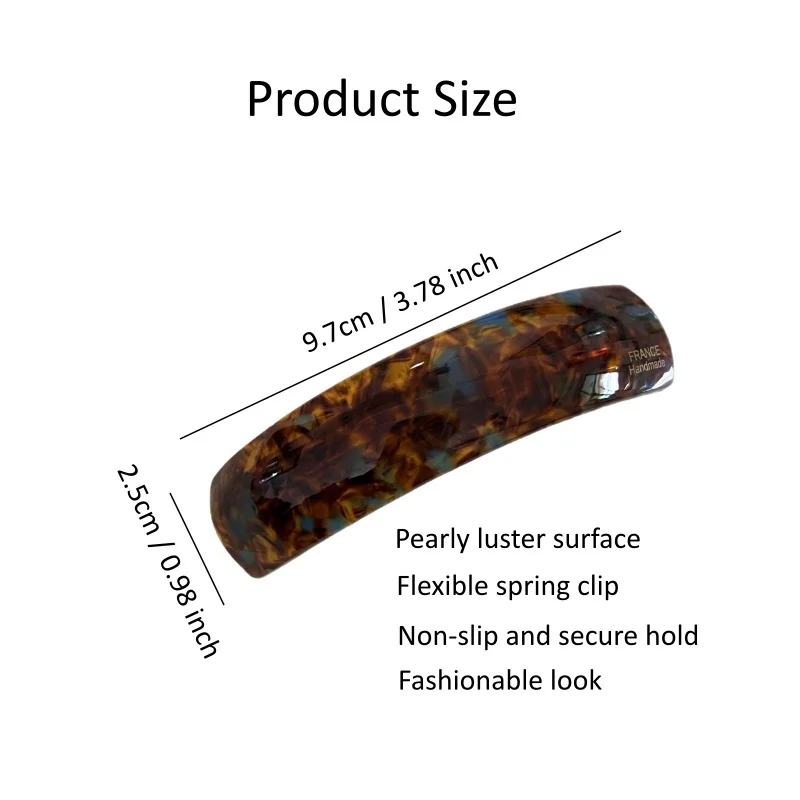 1Pc Fashion Curve French Barrette Clips For Women Pearly Luster Acetate Hair Clips For Half-up, Updo Elegant Hairpin Accessories