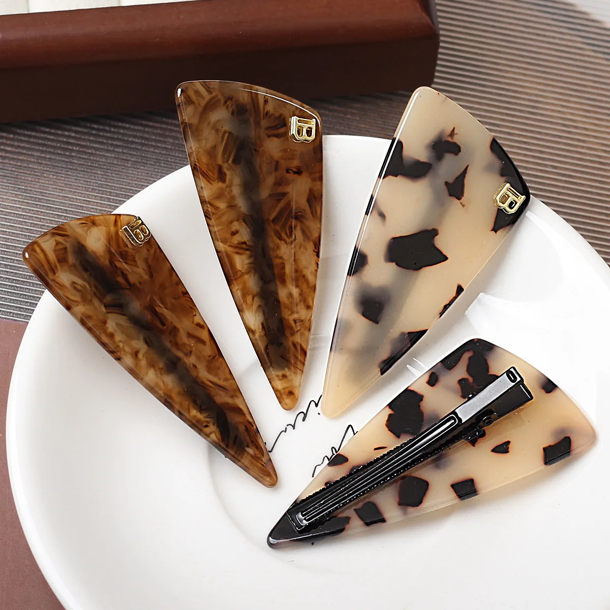 1pc Korean version exquisite square color blocked edge clip hair clip straight clip headband clip half ponytail horizontal clip
