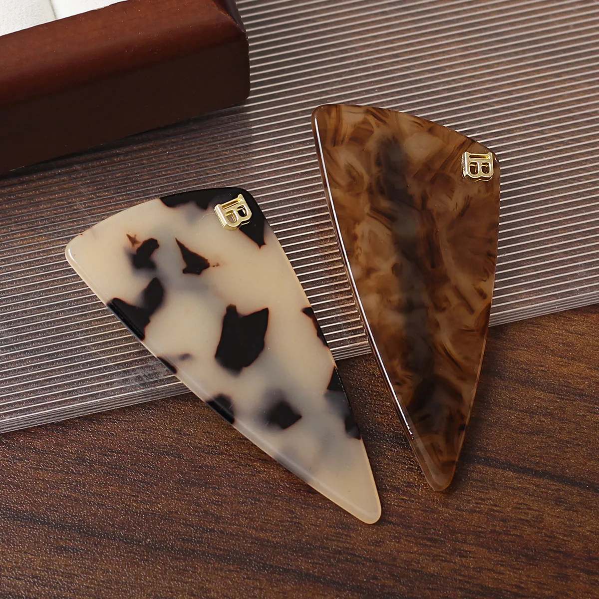 1pc Korean version exquisite square color blocked edge clip hair clip straight clip headband clip half ponytail horizontal clip