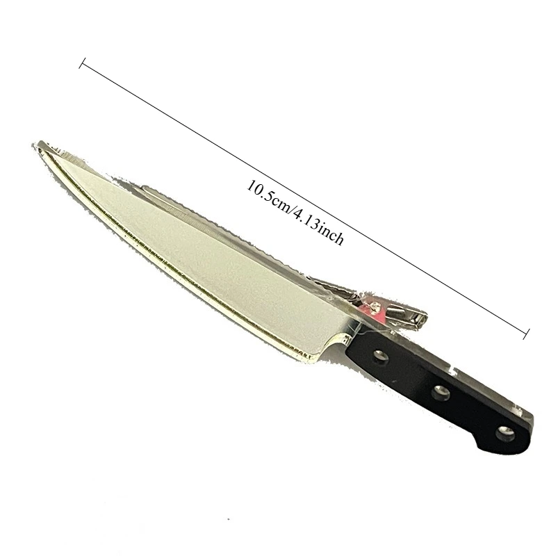 Fun creative simulation knife hairpin female side bangs broken hair duck bill clip headdress