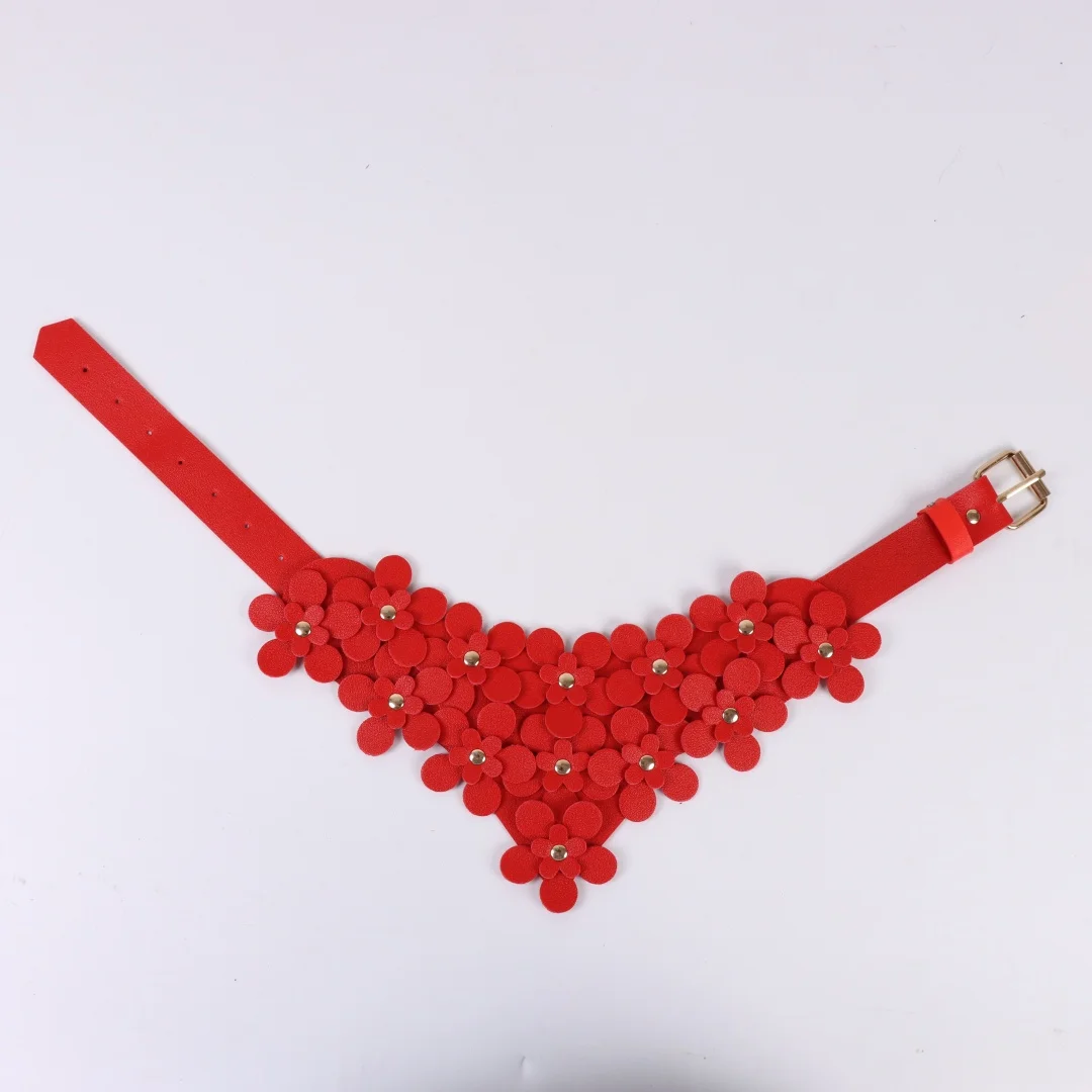 UYEE Handmade Leather Flower Collar for Women Sexy Holiday Decoration Accessory Belt Unique Combination Design