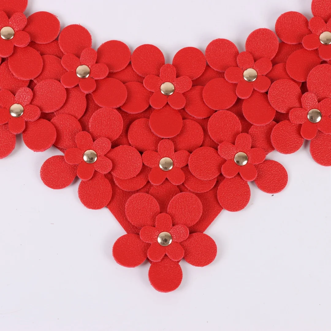 UYEE Handmade Leather Flower Collar for Women Sexy Holiday Decoration Accessory Belt Unique Combination Design