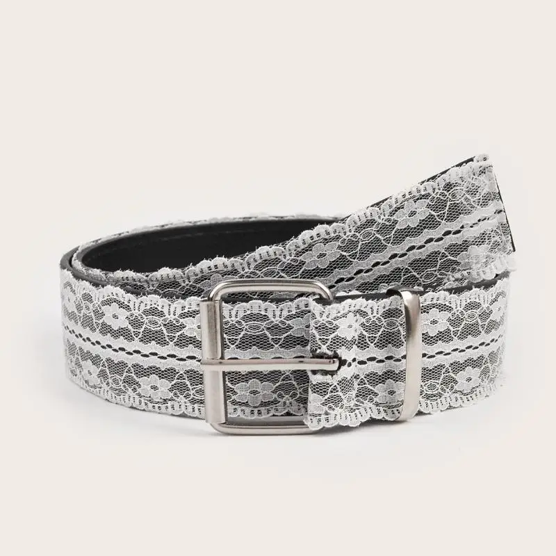 Beautiful White Floral Lace Waist Belt; Adjustable All-match Fashion Accent for Women; Casual Waist Strap Decor Accessory Gift.