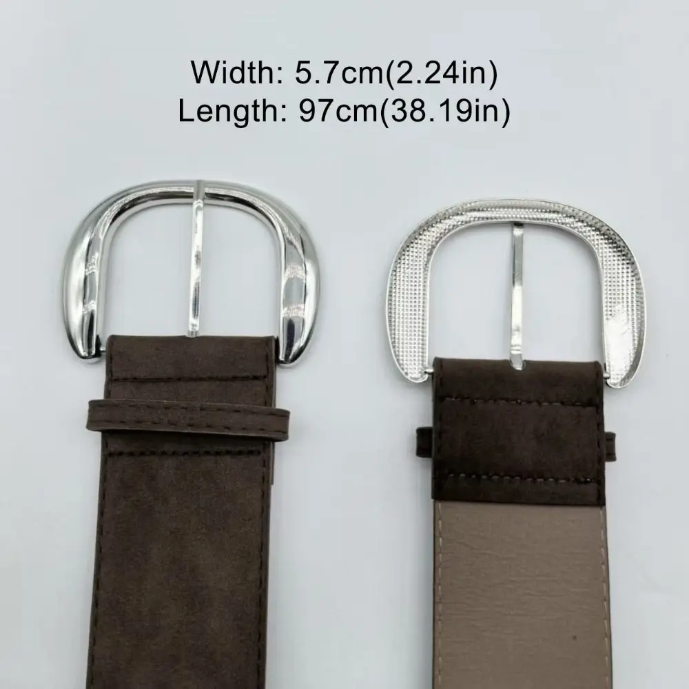 Maillard Styles Suede Leather Wide Belt Luxury Design Casual Pin Buckle Waistband Trendy Versatile Trouser Dress Belts Gifts