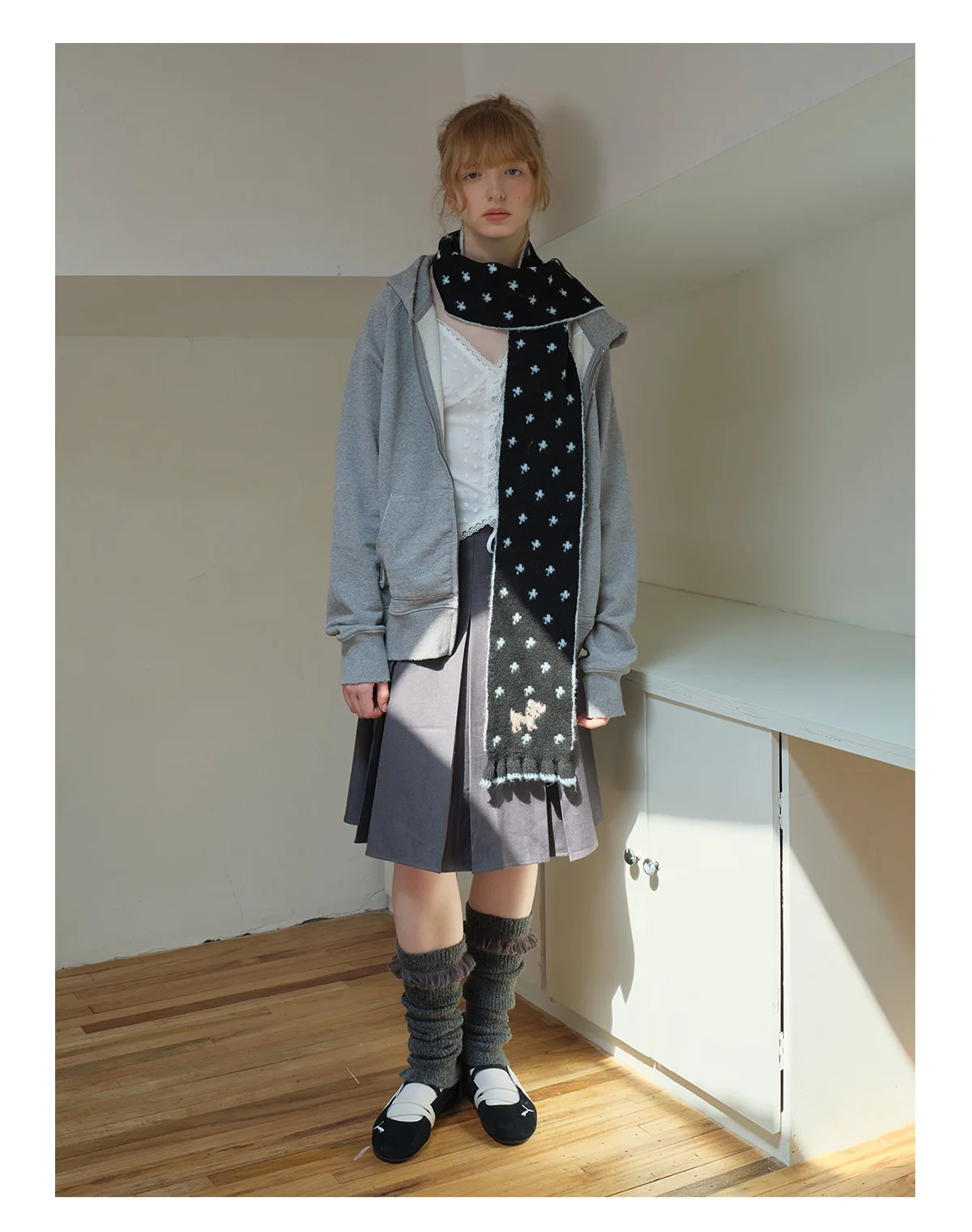 Ladies' Scarves Korean Cartoon Deer Floral Kawaii Sweet Versatile Cute Scarfs Thicked Warm High-quality Cashmere Knitted Scarfs