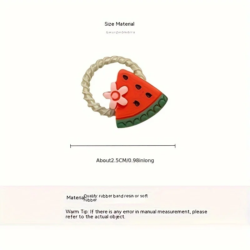 2026 New 30Pcs Girls High Elastic Hair Bands - Pain-Free Cartoon Animal/Fruit/Flower Decorative Hair Ties, Kids Hair Accessories