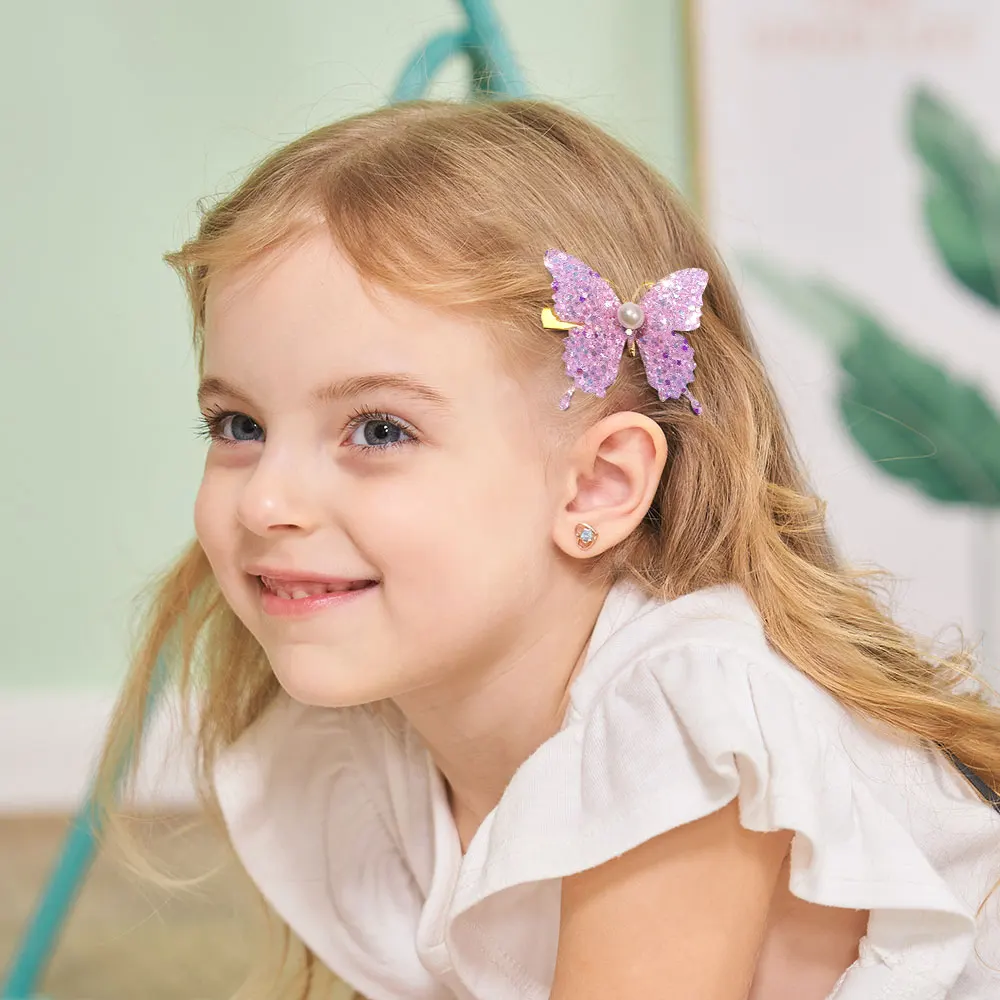 6Pcs Colorful Butterfly Hairpins Girl Hair Clips Barrettes Women Sweet Hair Ornament Rainbow Headwear Fashion Hair Accessories