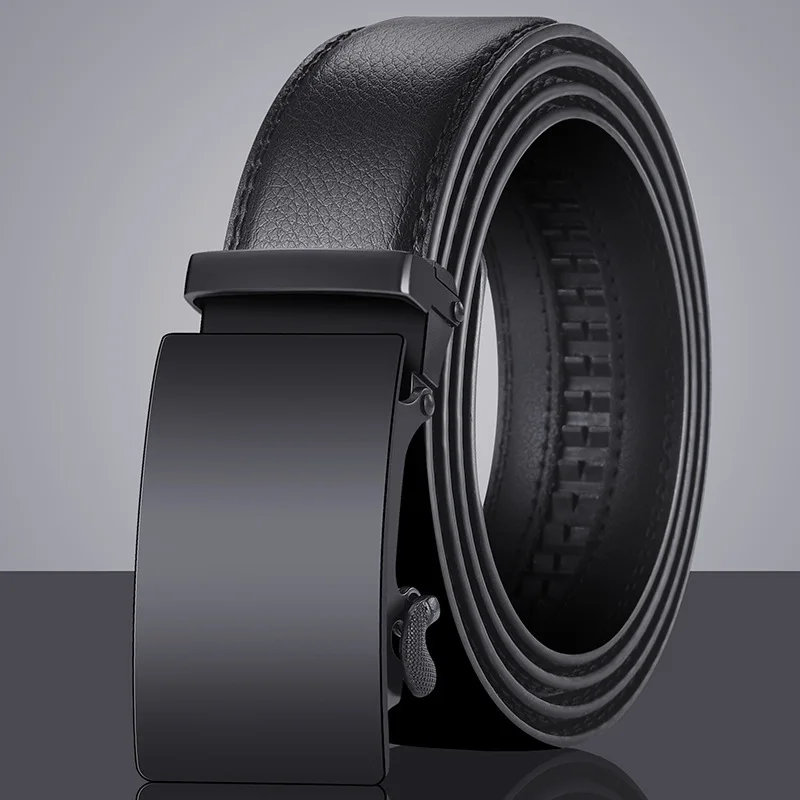 Alloy Automatic Buckle Men's Belt (Non-Iron, Rustproof), Premium Large Size Dress Belt for Business Casual, Lightweight Durable