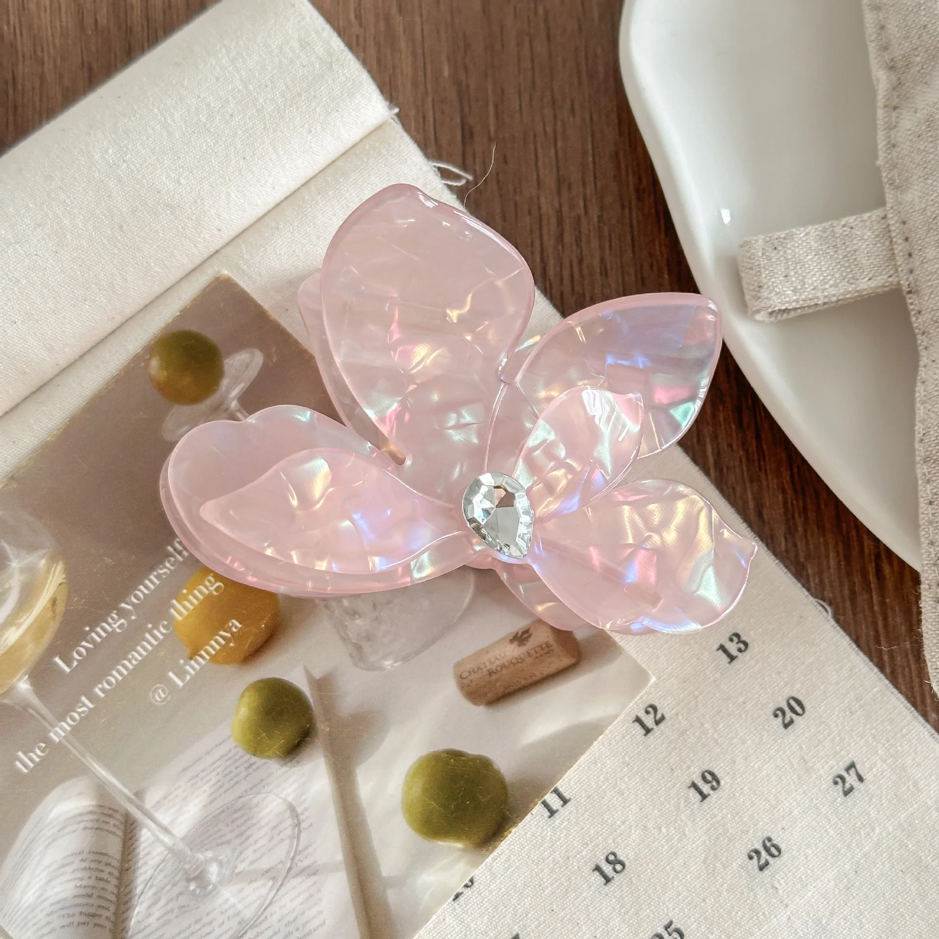 9CM Colorful Butterfly Inlay Rhinestone Hair Claw Acrylic Claw Clips Trendy Hair Clips for Women Girls Hair Accessories 