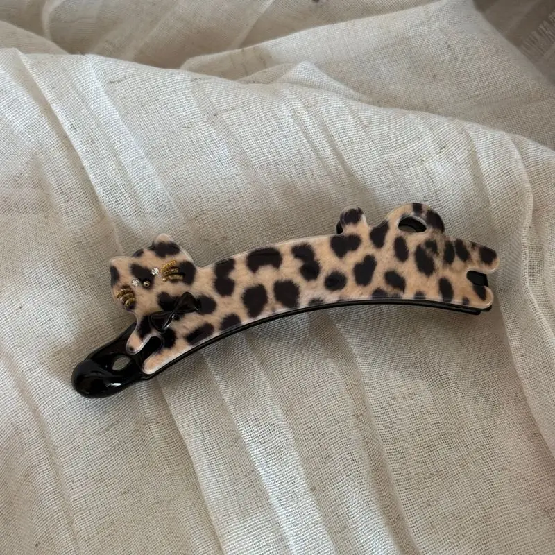 1pc Korean version of patch cat hair clip, women's back of the head vertical clip, ponytail hair clip, banana clip