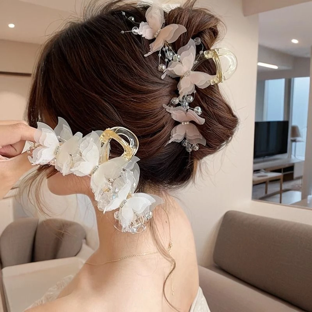 Super Fairy Butterfly Hair Clip, Large Shark Clip for the Back of the Head, Hair Accessory for Girls and Women, Suitable for Half-Tied Hairstyles, Perfect for Shopping and Everyday Casual Wear