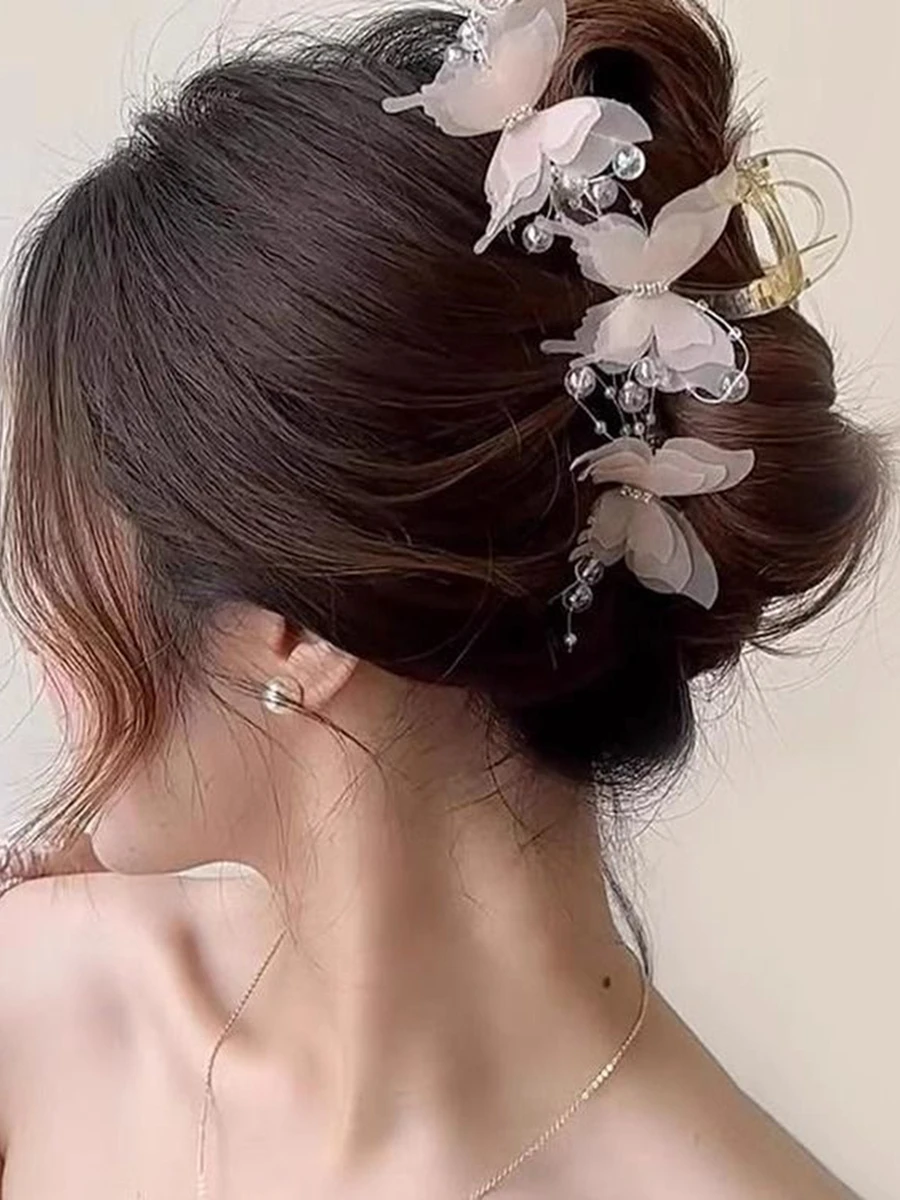 Super Fairy Butterfly Hair Clip, Large Shark Clip for the Back of the Head, Hair Accessory for Girls and Women, Suitable for Half-Tied Hairstyles, Perfect for Shopping and Everyday Casual Wear