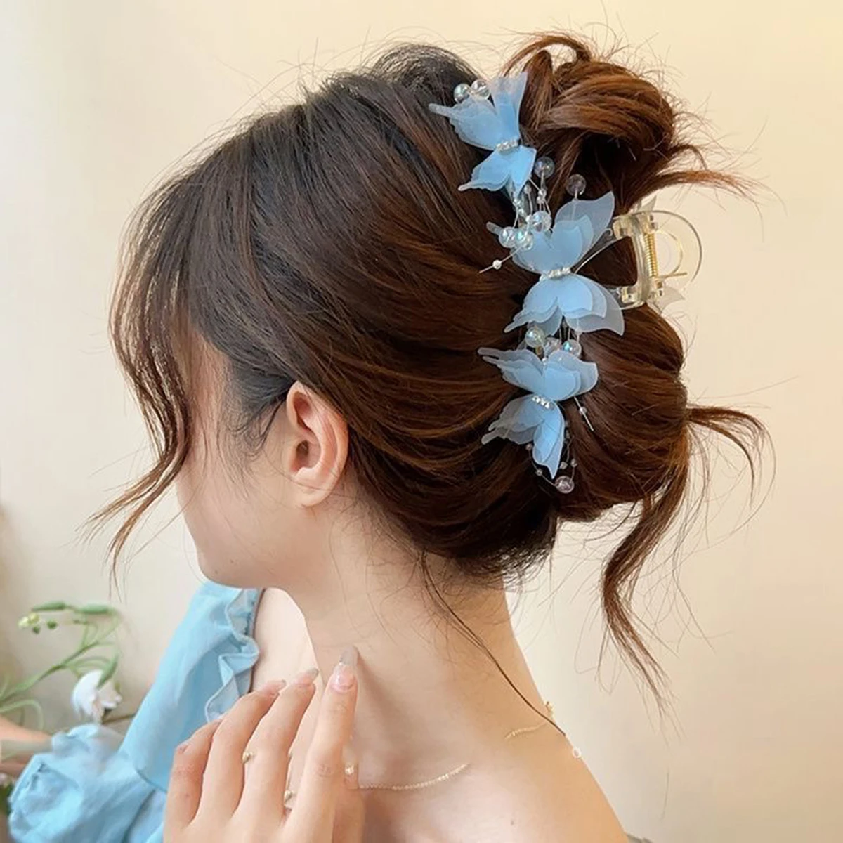 Super Fairy Butterfly Hair Clip, Large Shark Clip for the Back of the Head, Hair Accessory for Girls and Women, Suitable for Half-Tied Hairstyles, Perfect for Shopping and Everyday Casual Wear