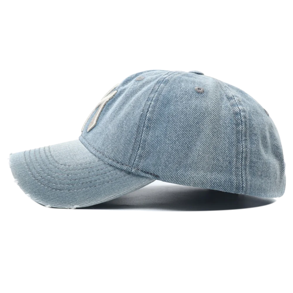 High Quality MY Embroidered Washed Denim Baseball Cap for Men Women Cowboy Sunscreen Hat Y2k Dad Snapback Hats Gorras Hombre