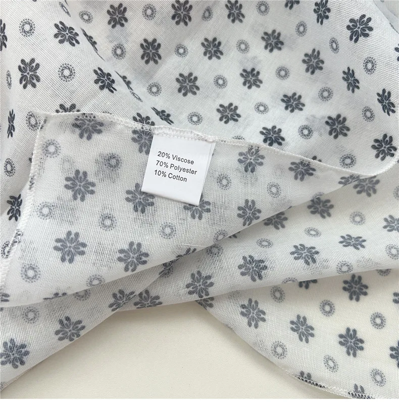 Small Linen-cotton Scarves For Women 58*58cm Lightweight Soft Breathable Neckerchief Boho Print Dot Paisley Bandana Hair Scarf