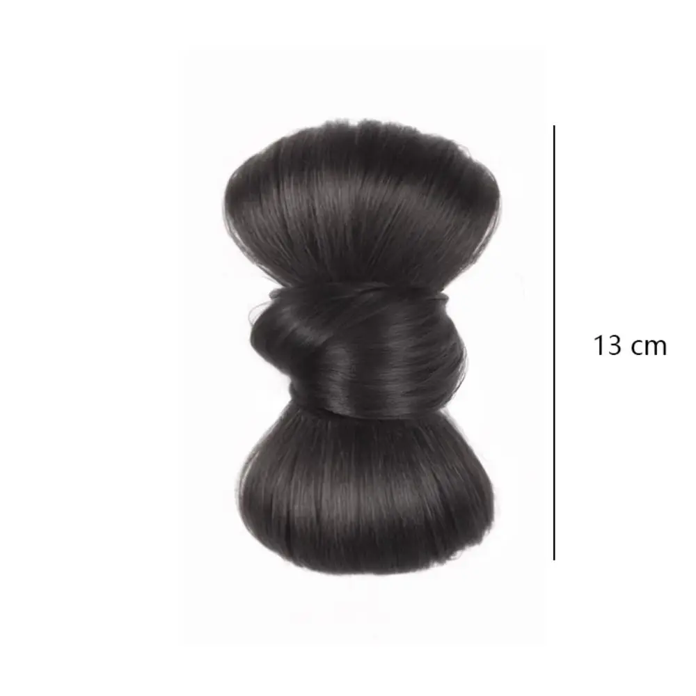 New Synthetic Hair Bun Claw Clip Bowknot Fluffy Bun Head Wig Natural Brown Black Hairpiece Women