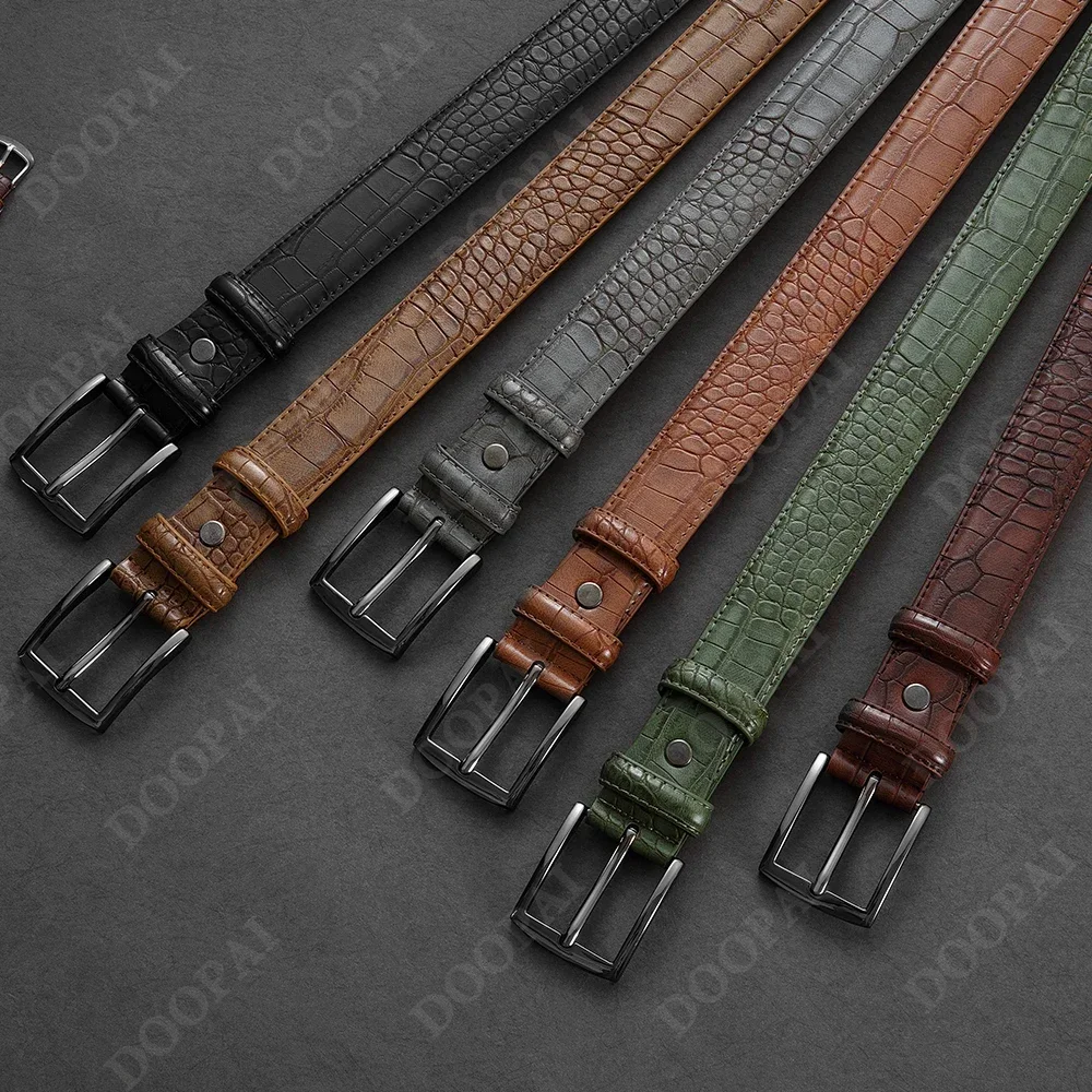 Men Top Quality PU Luxury Leather Waist Strap Black Male Automatic Buckle Jeans Belts for Men