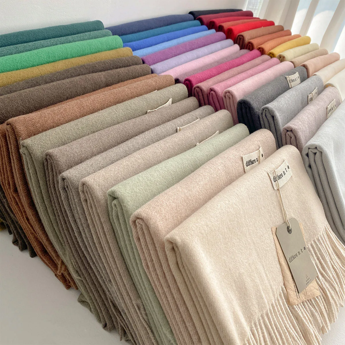 45Colors Solid Winter Scarf for Women Thick Warm Cashmere Shawl Outdoor Luxury Pashmina Bufanda Windproof Scarves Christmas Gift