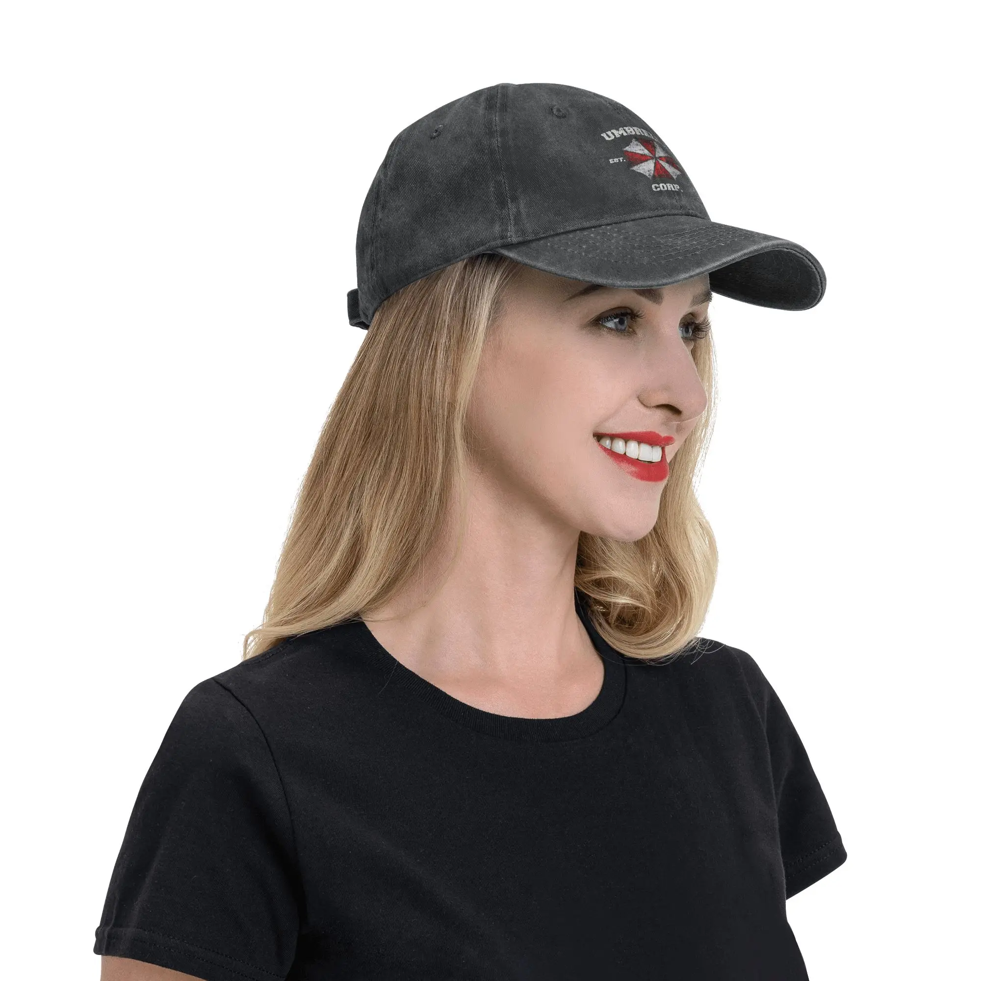 Umbrella Corporation Unisex Style Baseball Cap Distressed Washed Caps Hat Retro Outdoor Running Golf Unstructured Soft Sun Cap