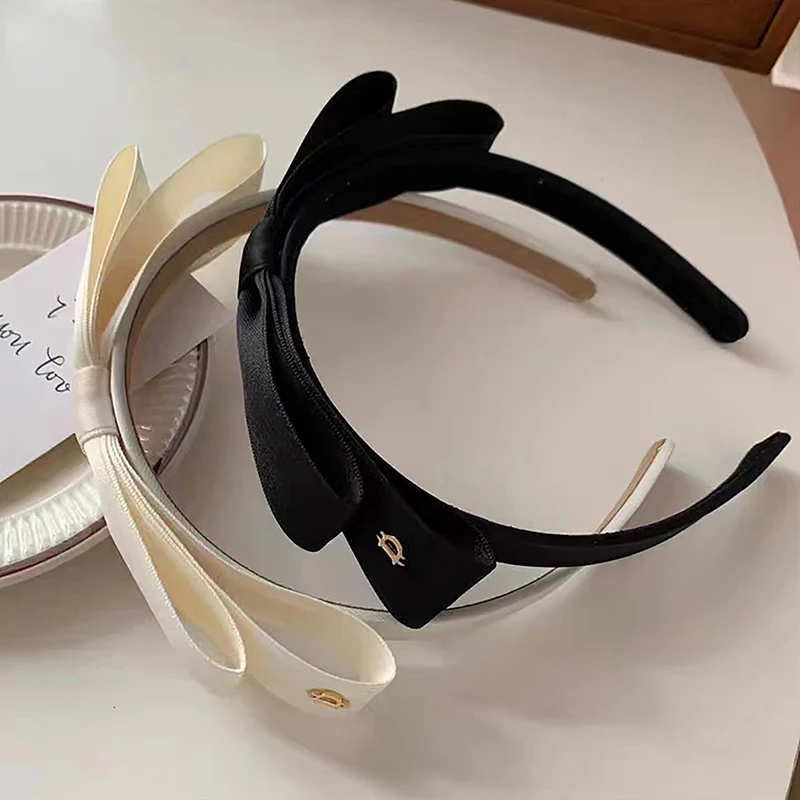 HUAHUA2026 NEW Minimalist Bow Effortlessly Chic Headband, Solid Color Vintage Design, Chic Hair Hoop for Girls & WomenHUAHUA