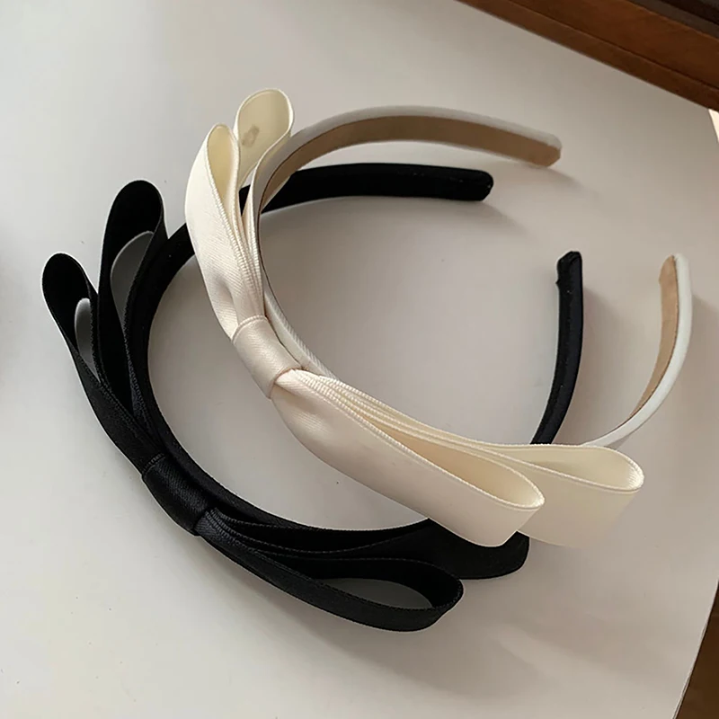 HUAHUA2026 NEW Minimalist Bow Effortlessly Chic Headband, Solid Color Vintage Design, Chic Hair Hoop for Girls & WomenHUAHUA