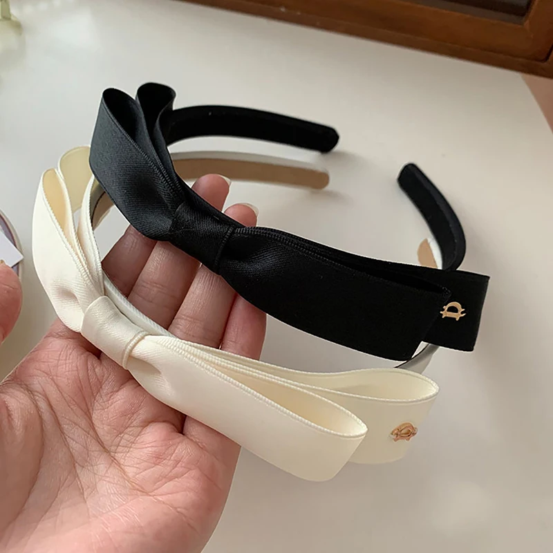 HUAHUA2026 NEW Minimalist Bow Effortlessly Chic Headband, Solid Color Vintage Design, Chic Hair Hoop for Girls & WomenHUAHUA
