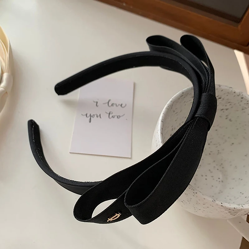 HUAHUA2026 NEW Minimalist Bow Effortlessly Chic Headband, Solid Color Vintage Design, Chic Hair Hoop for Girls & WomenHUAHUA