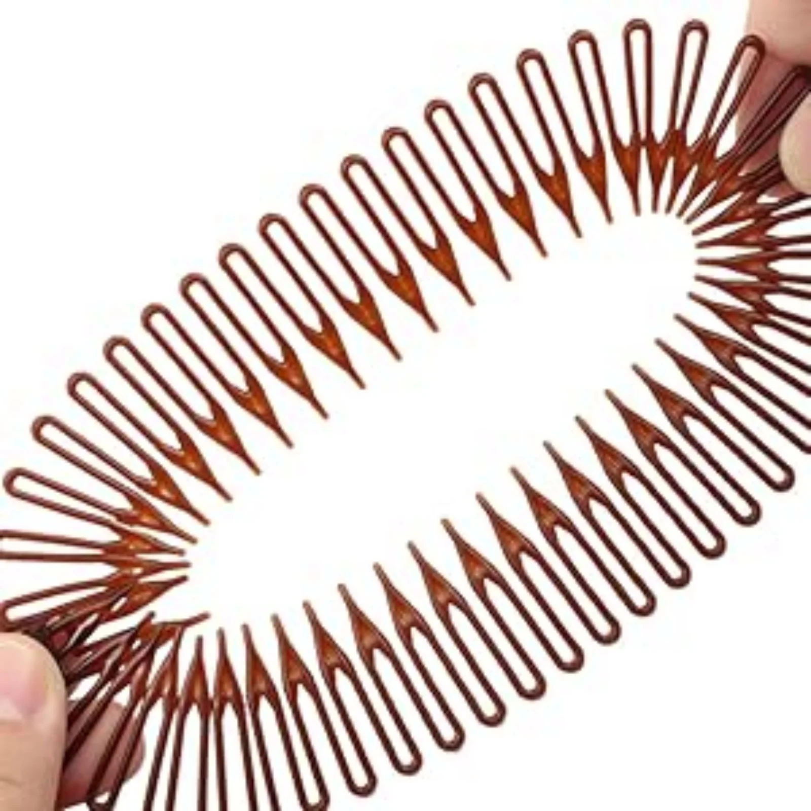Circle Hair Comb Clips Set, 2 Pcs Black & Brown Hair Accessories, Head-Shaping Hair Styling Tools, Secure Flyaways Hair Clamps