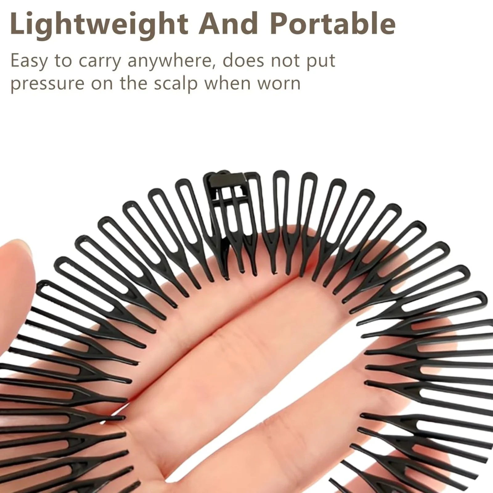 Circle Hair Comb Clips Set, 2 Pcs Black & Brown Hair Accessories, Head-Shaping Hair Styling Tools, Secure Flyaways Hair Clamps