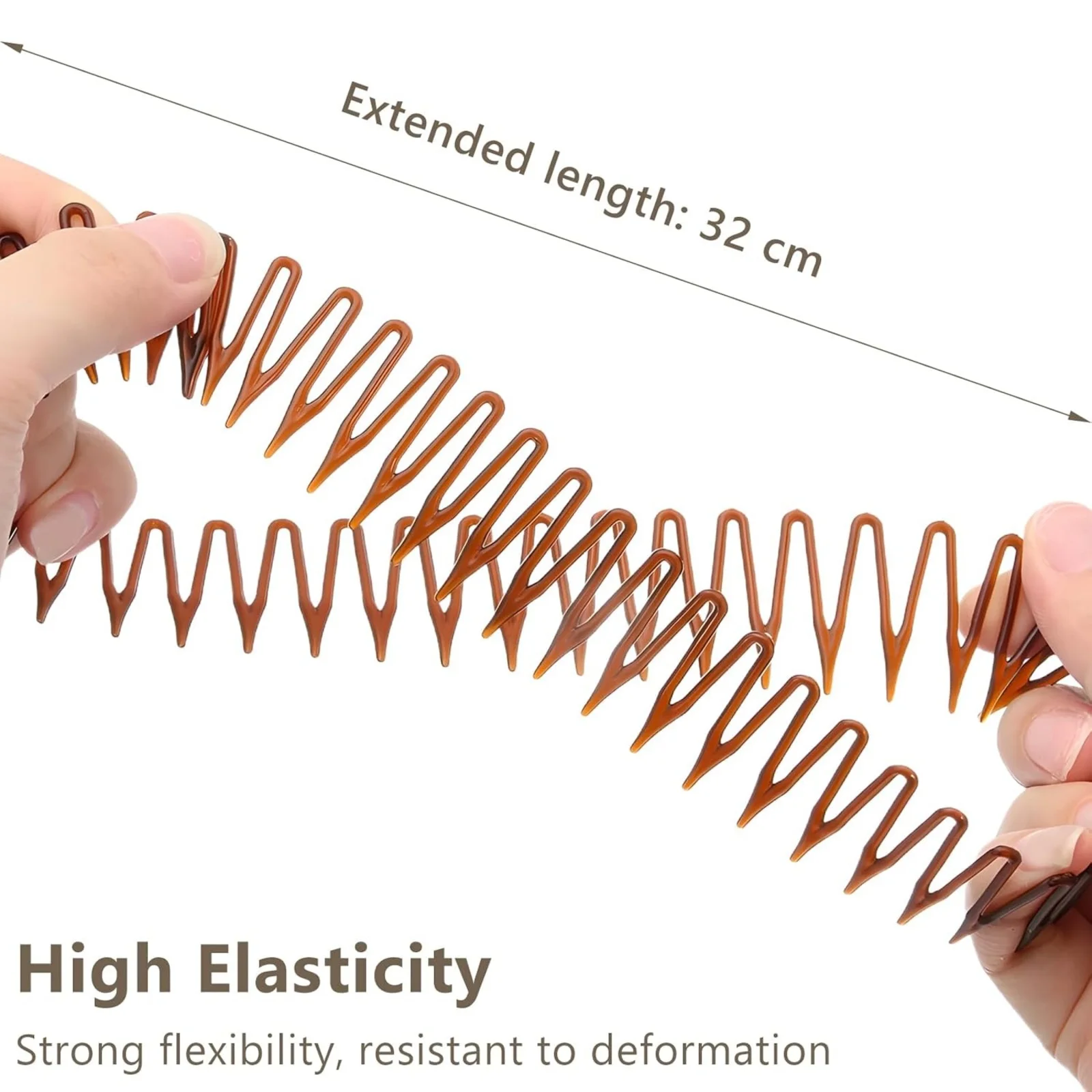 Circle Hair Comb Clips Set, 2 Pcs Black & Brown Hair Accessories, Head-Shaping Hair Styling Tools, Secure Flyaways Hair Clamps