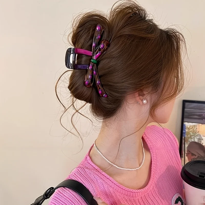 Fashionable Color-Collision Shark Clips, Perfect for Women, Ideal for Thick Hair and Updos, Butterfly Hair Clips, Retro-Inspired