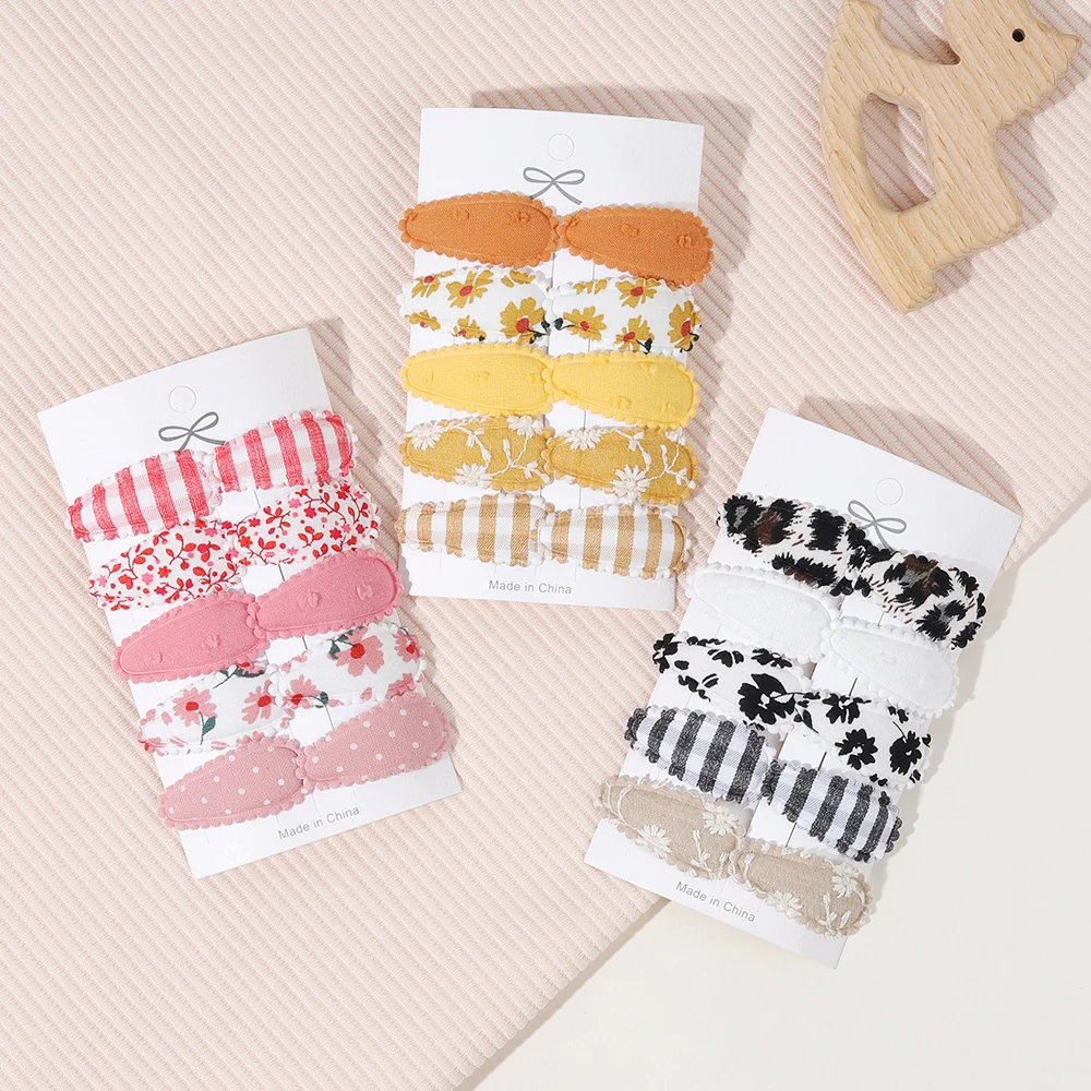10/16/20PCS Girl Hair Clips Baby BB Clips Floral Candy Color Cotton Hairpin Barrettes 2026 New Style Secure Kid Hair Accessories