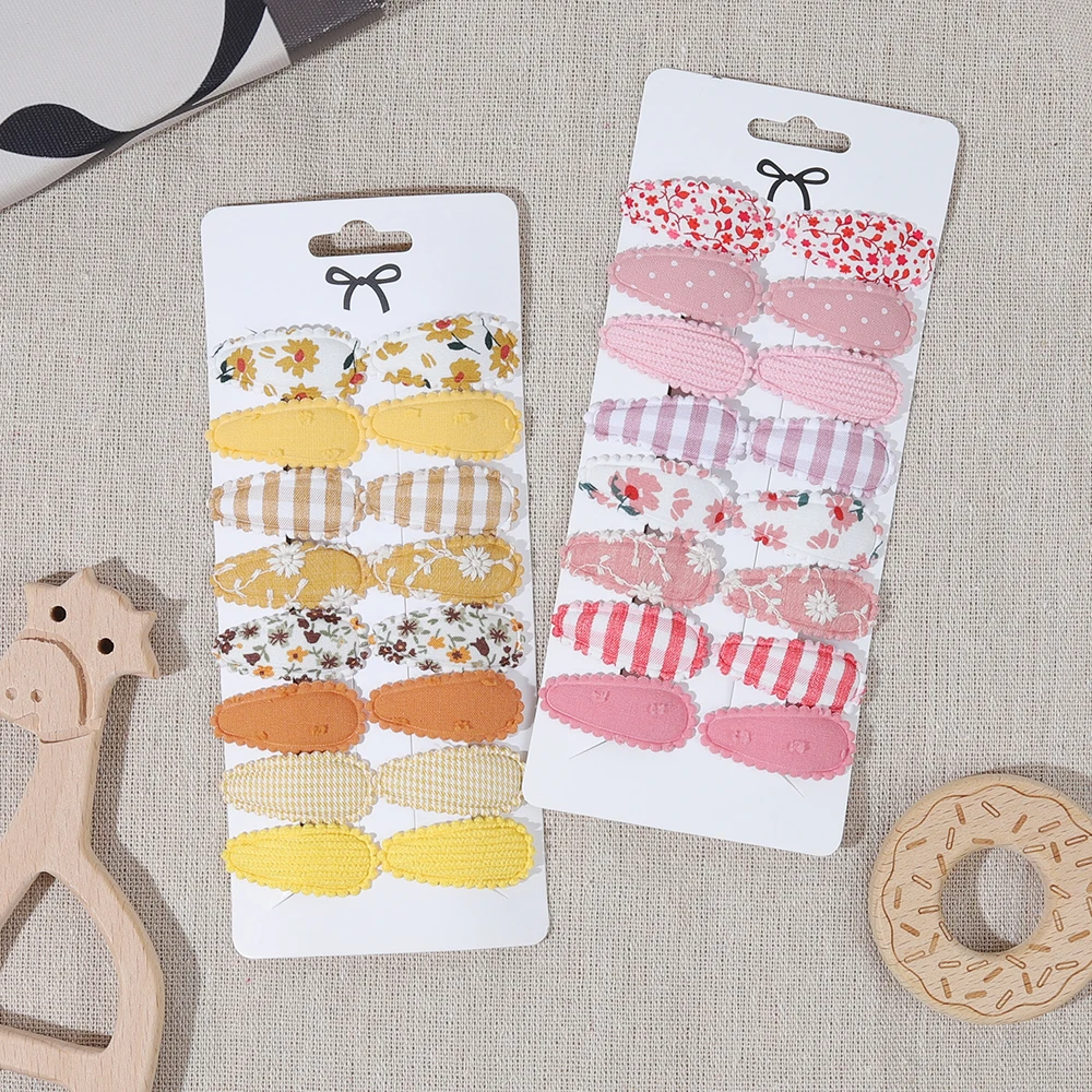 10/16/20PCS Girl Hair Clips Baby BB Clips Floral Candy Color Cotton Hairpin Barrettes 2026 New Style Secure Kid Hair Accessories
