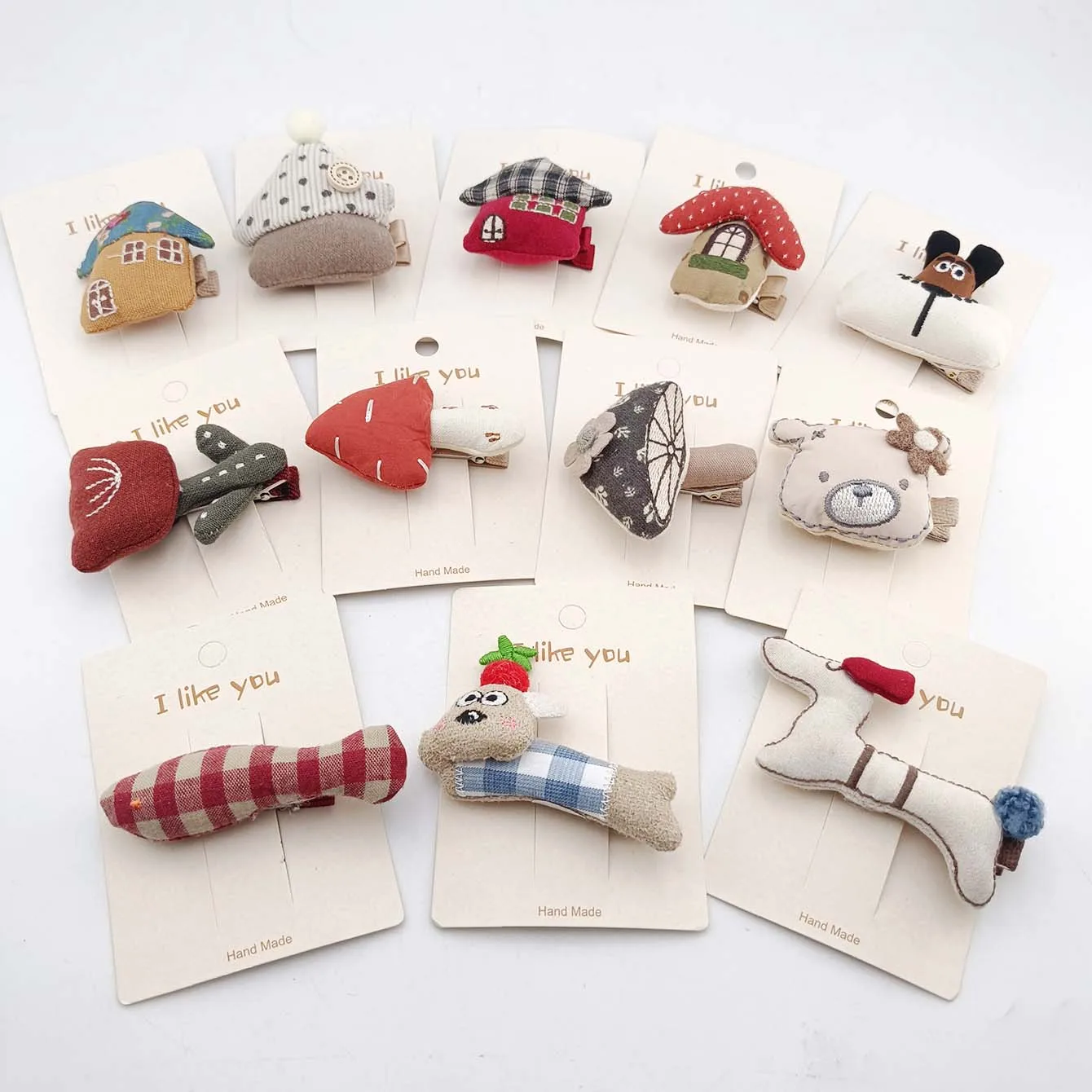 Cartoon Hair Clips for Girls Handmade Hairpins Baby Side Clip Cute Newborn Hair Accessories Kids Hair Holder Photography Props