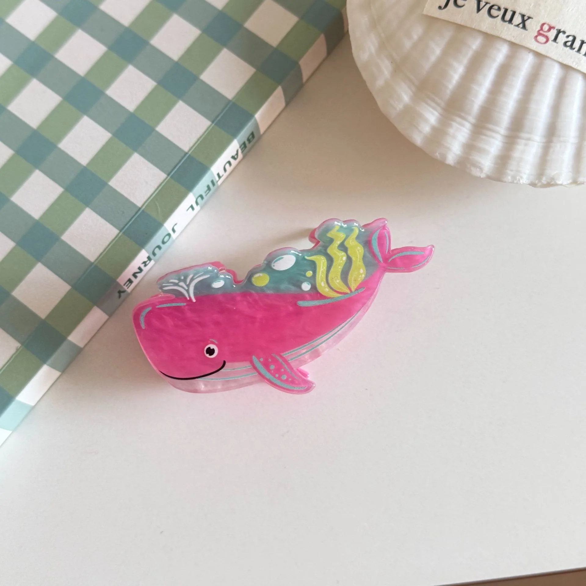 1pc Cute Animal Grab Clip Acrylic Hair Grab Cartoon Versatile Shark Clip New Hair Clip