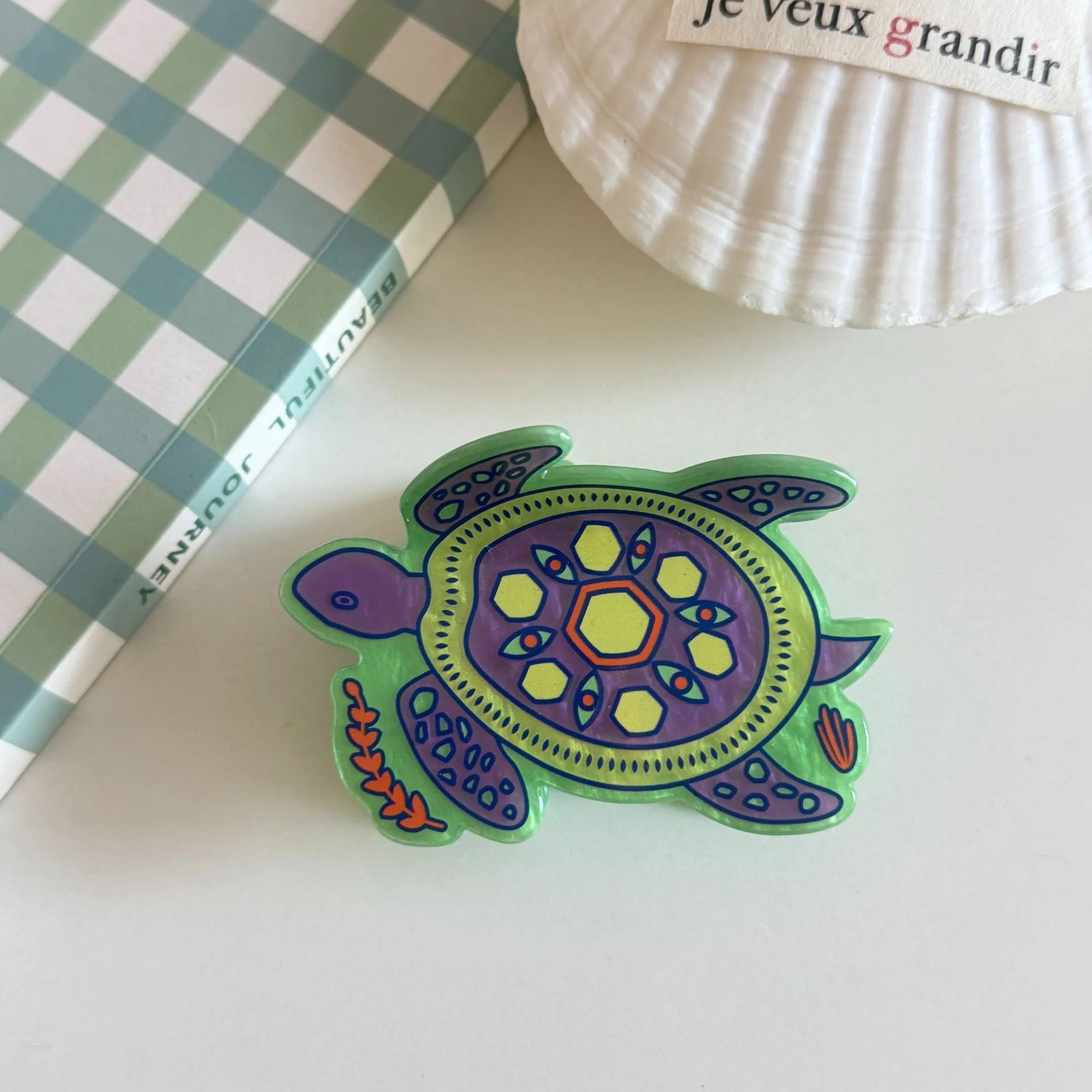1pc Cute Animal Grab Clip Acrylic Hair Grab Cartoon Versatile Shark Clip New Hair Clip