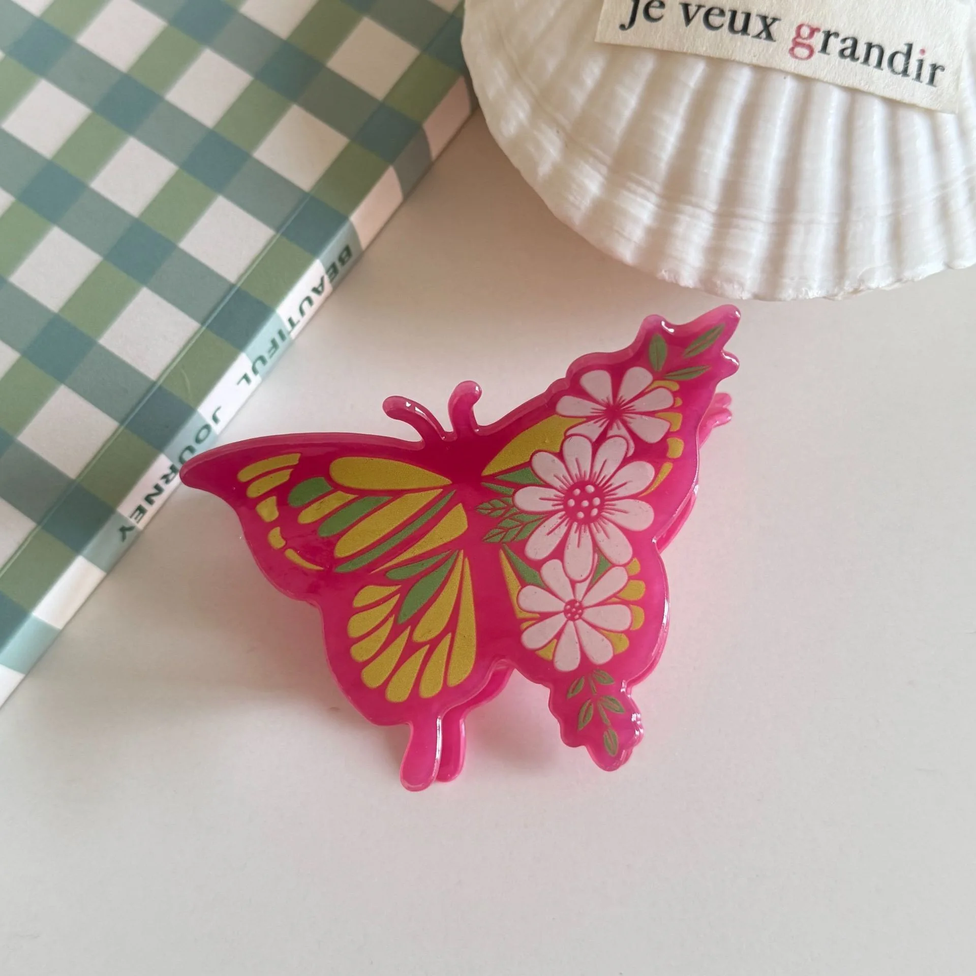 1pc Cute Animal Grab Clip Acrylic Hair Grab Cartoon Versatile Shark Clip New Hair Clip