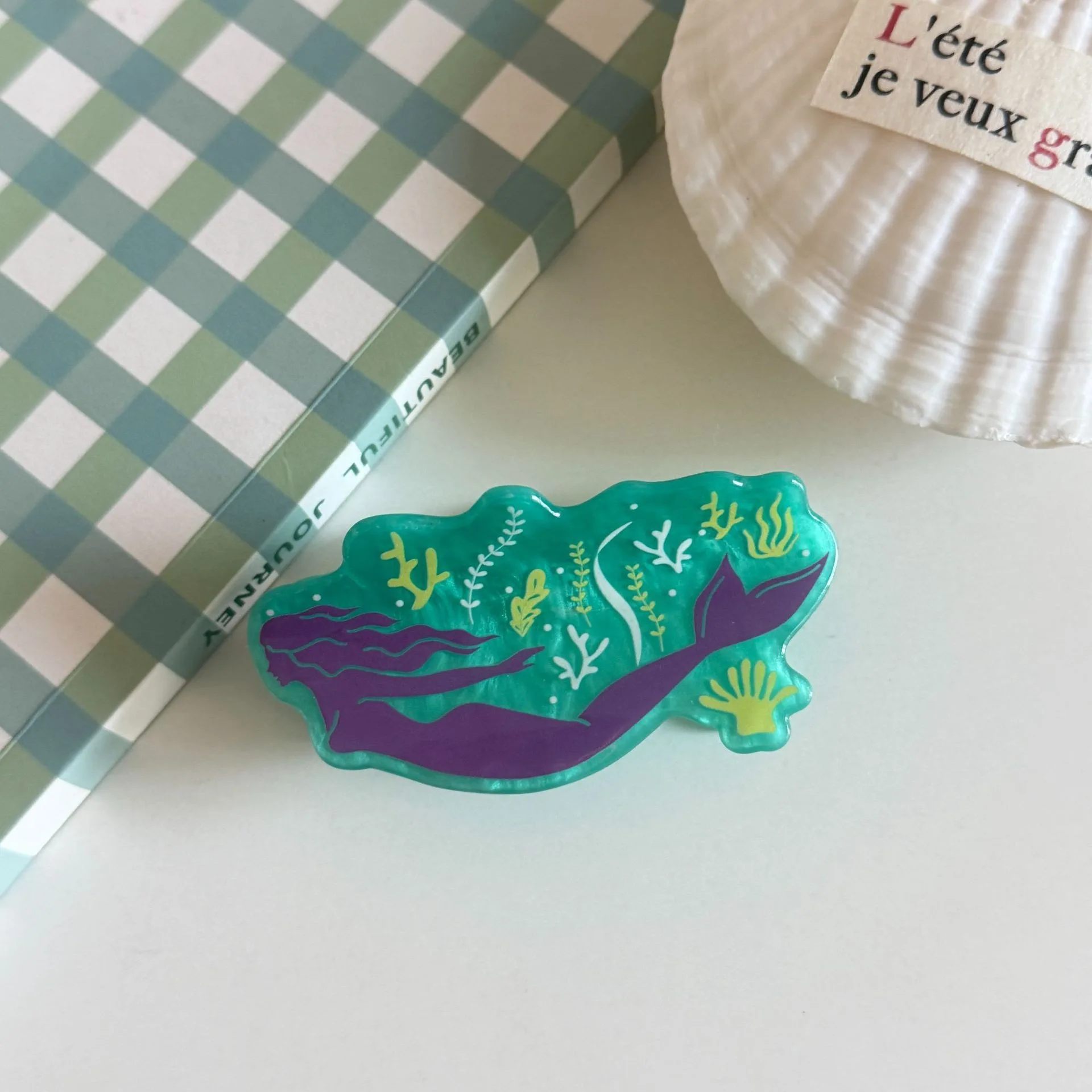 1pc Cute Animal Grab Clip Acrylic Hair Grab Cartoon Versatile Shark Clip New Hair Clip