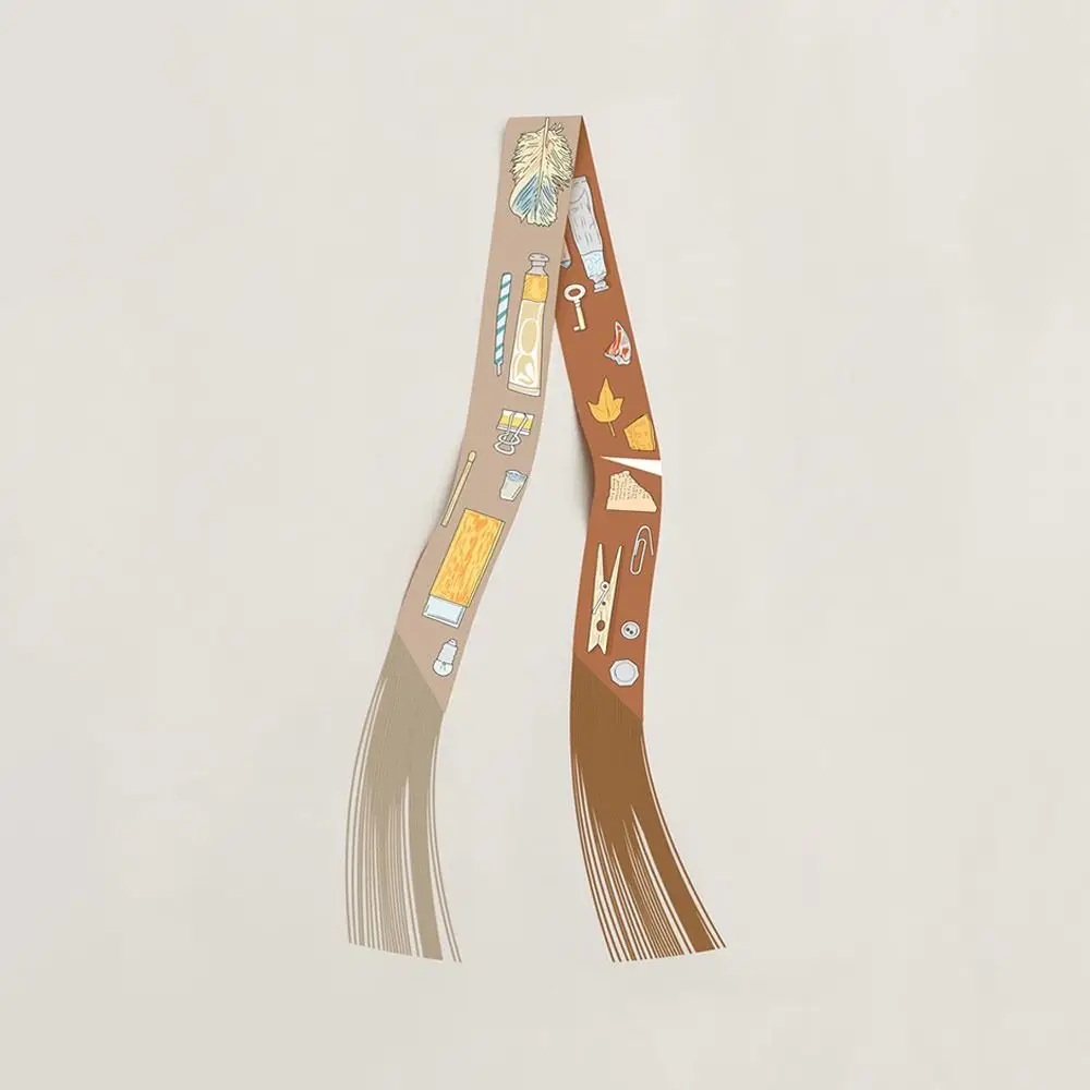 Retro Women's Decorative Silk Scarf Multi-purpose Fashion Accessory Twill Silk Decorative Ribbon 130x5cm Binding Bag Scarfs