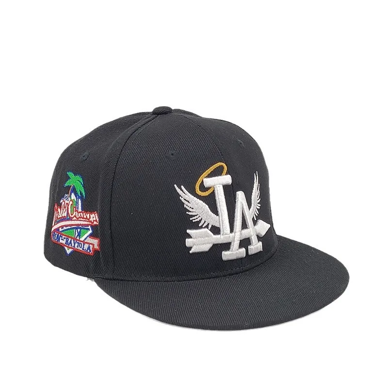 Los Angeles Embroidered Baseball Cap Unisex Angel Wings Hip Hop Cap Outdoor Adjustable Flat Brim Hat Sun Protection Peaked Hats