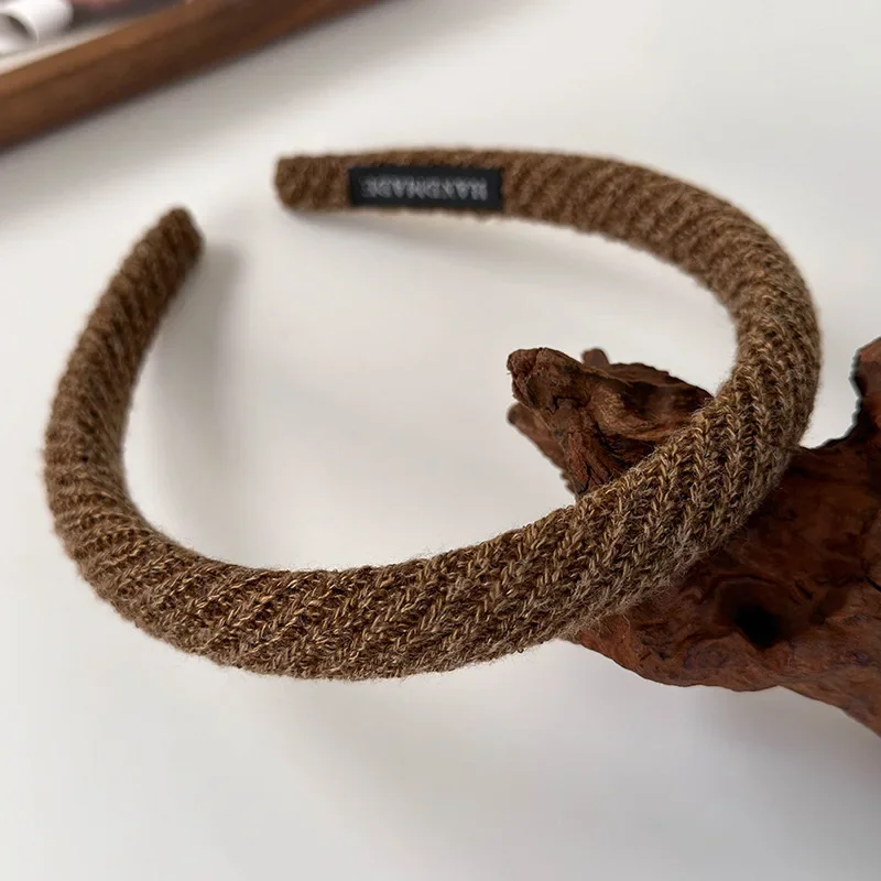 Autumn/spring New Woolen Knitting Twill Headband for Woman Girl Retro Elegant Hair Hoop Hair Band Lady Fashion Hair Accessories