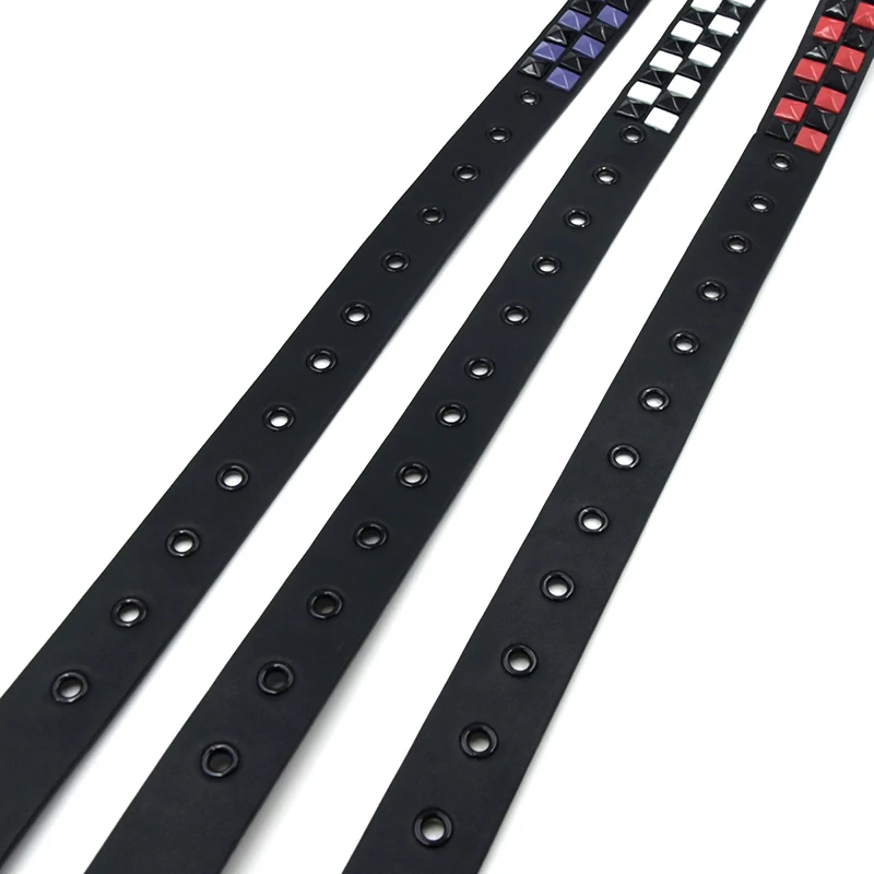 New Purple Rivet Punk Women's Belt Hip Hop Y2k Jeans Accessories Girdle Fashion Trend Pu Leather Pin Buckle Waistband Unisex