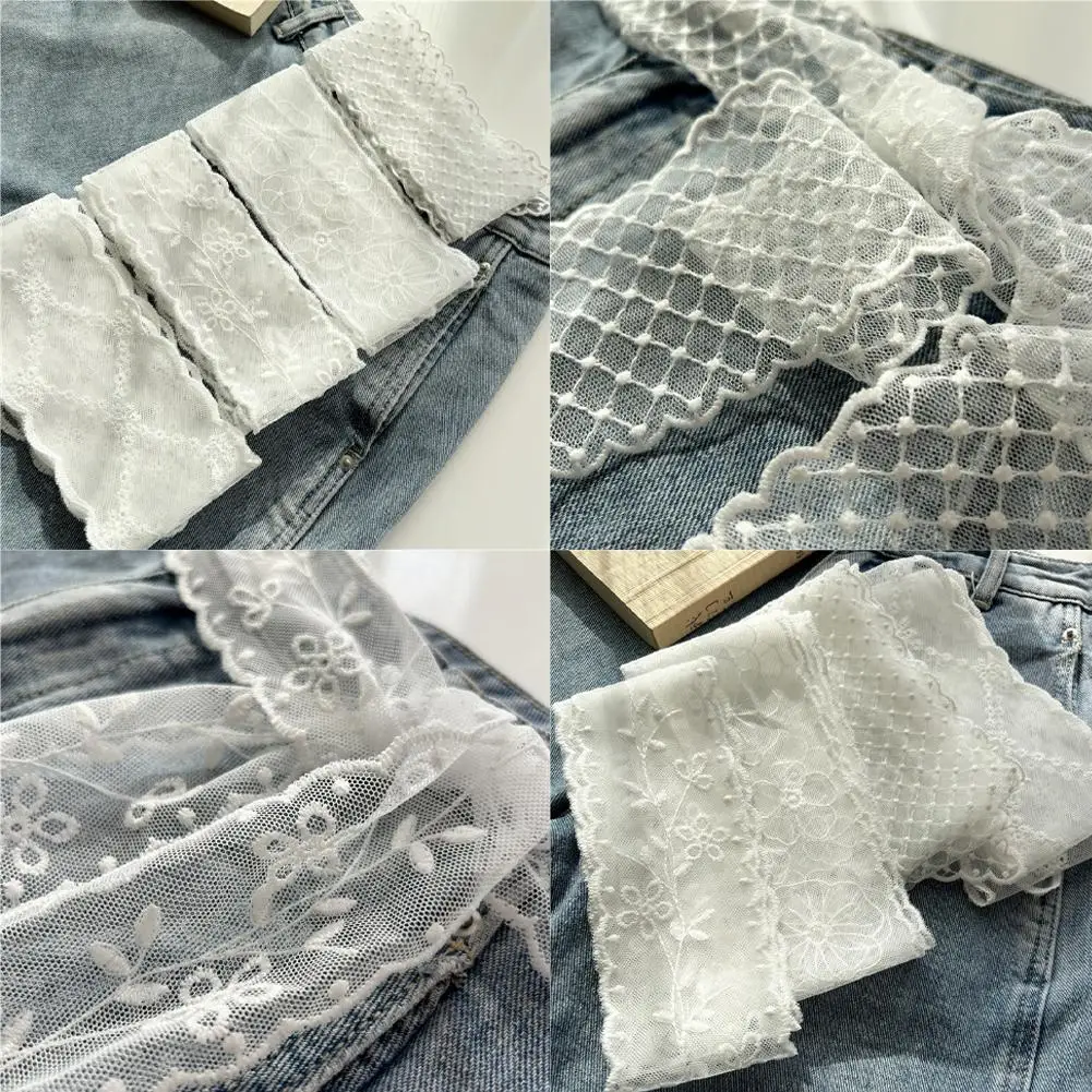 Embroidered White Floral Lace Belt Vintage Sheer Sweet Lace Waist Sash For Jeans, Dresses & Skirts Summer Clothing Accessories