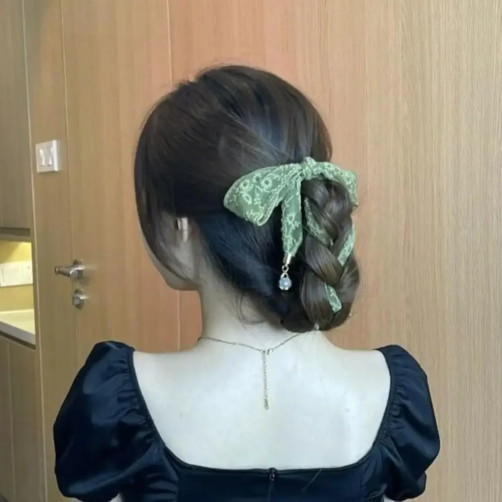 Ribbon Floral Embroidered Lace Ribbon Headbands Long Thin Pendant Sun Hat Lace Trim Hair Ribbon Bag Decoration Hair Accessories